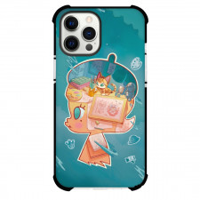 Pop Mart Molly For iPhone Samsung Galaxy Pixel OnePlus Vivo Xiaomi Asus Sony Motorola Nokia - Molly Side Portrait Blue Background