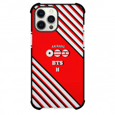 BTS Phone Case For iPhone Samsung Galaxy Pixel OnePlus Vivo Xiaomi Asus Sony Motorola Nokia - BTS Arirang Concert Grey Stripe On Red Background Design Poster