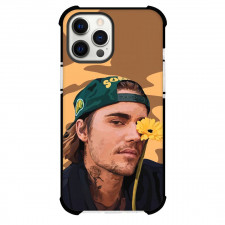 Justin Bieber Phone Case For iPhone And Samsung Galaxy - Justin Bieber Portrait Illustration With Flower
