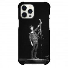 Billie Joe Armstrong Phone Case For iPhone Samsung Galaxy Pixel OnePlus Vivo Xiaomi Asus Sony Motorola Nokia - Billie Joe Armstrong Holding Guitar On Stage Grayscale Poster