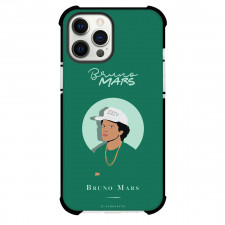 Bruno Mars Phone Case For iPhone Samsung Galaxy Pixel OnePlus Vivo Xiaomi Asus Sony Motorola Nokia - Bruno Mars Vector Art On Green Background