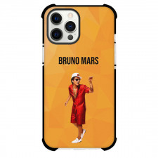 Bruno Mars Phone Case For iPhone Samsung Galaxy Pixel OnePlus Vivo Xiaomi Asus Sony Motorola Nokia - Bruno Mars Wearing Red Costume On Orange Background