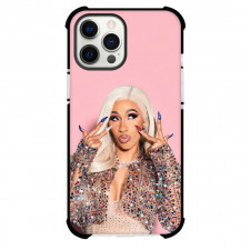 Cardi B Phone Case For iPhone Samsung Galaxy Pixel OnePlus Vivo Xiaomi Asus Sony Motorola Nokia - Cardi B Pink Background Portrait Poster