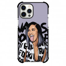 Cardi B Phone Case For iPhone And Samsung Galaxy - Cardi B Showing Tongue Illustration Art