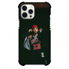 Central Cee Phone Case For iPhone and Samsung Galaxy Devices - Central Cee Candid On Stage Program Black Background