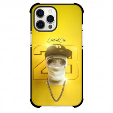 Central Cee Phone Case For iPhone and Samsung Galaxy Devices - Central Cee Mask On Yellow Background