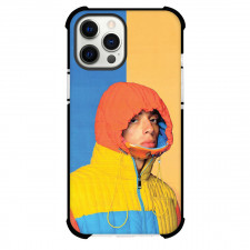 Central Cee Phone Case For iPhone and Samsung Galaxy Devices - Central Cee Portrait On Blue Yellow Background