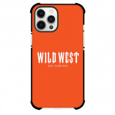 Central Cee Phone Case For iPhone and Samsung Galaxy Devices - Central Cee Wild West Logo On Orange Background