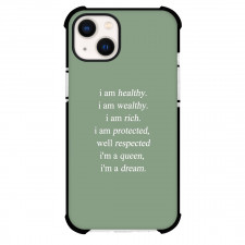 Flo Milli Phone Case For iPhone Samsung Galaxy Pixel OnePlus Vivo Xiaomi Asus Sony Motorola Nokia - Flo Milli I Am Healthy I Am Wealthy Lyrics On Green Background
