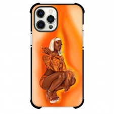 Flo Milli Phone Case For iPhone Samsung Galaxy Pixel OnePlus Vivo Xiaomi Asus Sony Motorola Nokia - Flo Milli Sitting On Orange Yellow Background Digital Art