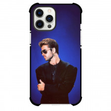 George Michael Phone Case For iPhone Samsung Galaxy Pixel OnePlus Vivo Xiaomi Asus Sony Motorola Nokia - George Michael Side Portrait Blue Background