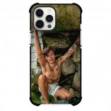 Harry Styles Phone Case For iPhone Samsung Galaxy Pixel OnePlus Vivo Xiaomi Asus Sony Motorola Nokia - Harry Styles Crouching Pose Rocks Background