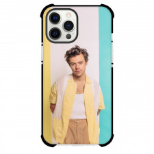 Harry Styles Phone Case For iPhone Samsung Galaxy Pixel OnePlus Vivo Xiaomi Asus Sony Motorola Nokia - Harry Styles Portrait Yellow White Blue Stripes Background