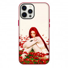 Jennie Kim Phone Case For iPhone Samsung Galaxy Pixel OnePlus Vivo Xiaomi Asus Sony Motorola Nokia - Jennie Kim In Red Hair Sitting On Red Flower Poster