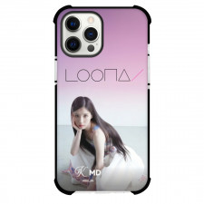 Loona Phone Case For iPhone Samsung Galaxy Pixel OnePlus Vivo Xiaomi Asus Sony Motorola Nokia - Loona Heejin Squatting Pink Background