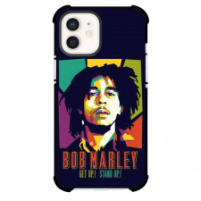 Bob Marley Phone Case For iPhone and Samsung Galaxy Devices - Bob Marley Avatar Mosaic Art On Midblue Background