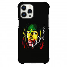 Bob Marley Phone Case For iPhone and Samsung Galaxy Devices - Bob Marley Avatar Smoking On Black Background