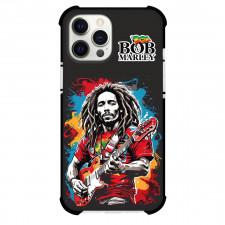 Bob Marley Phone Case For iPhone and Samsung Galaxy Devices - Bob Marley Portrait Hold The Guitar Painting