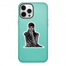 Muni Long Phone Case For iPhone Samsung Galaxy Pixel OnePlus Vivo Xiaomi Asus Sony Motorola Nokia - Muni Long Sitting Grayscale Portrait Sticker