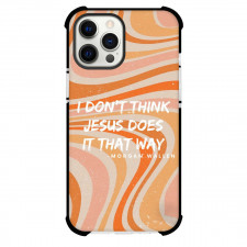 Morgan Wallen Phone Case For iPhone Samsung Galaxy Pixel OnePlus Vivo Xiaomi Asus Sony Motorola Nokia - Morgan Wallen Song Lyrics I Dont Think Jesus Does On Pink Orange Wave Background