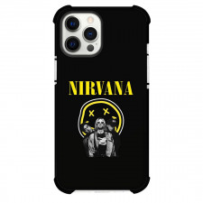 Nirvana Phone Case For iPhone And Samsung Galaxy - Nirvana Poster Grayscale Black Background