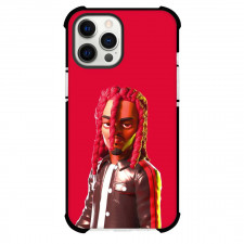 Playboi Carti Phone Case For iPhone And Samsung Galaxy - Playboi Carti 3D NFT Art On Red Background
