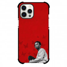 Playboi Carti Phone Case For iPhone Samsung Galaxy Pixel OnePlus Vivo Xiaomi Asus Sony Motorola Nokia - Playboi Carti Grayscale Illustration On Red Background