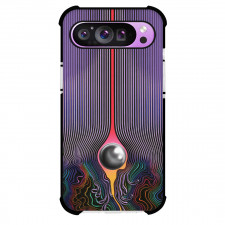 Tame Impala Phone Case For iPhone Samsung Galaxy Pixel OnePlus Vivo Xiaomi Asus Sony Motorola Nokia - Tame Impala Vertical Purple Lines with Silver Ball and Multicolored Flowing Background