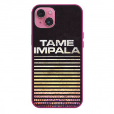 Tame Impala Phone Case For iPhone Samsung Galaxy Pixel OnePlus Vivo Xiaomi Asus Sony Motorola Nokia - Tame Impala Text with Retro Style Lines on Dark Rusted Background