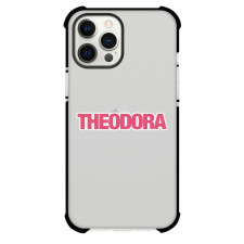 Theodora Phone Case For iPhone Samsung Galaxy Pixel OnePlus Vivo Xiaomi Asus Sony Motorola Nokia - Theodora Pink Text Logo Sticker