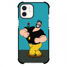 Popeye Bluto Phone Case For iPhone Samsung Galaxy Pixel OnePlus Vivo Xiaomi Asus Sony Motorola Nokia - Bluto Holding Flower Bluegreen Background