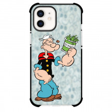Popeye Phone Case For iPhone Samsung Galaxy Pixel OnePlus Vivo Xiaomi Asus Sony Motorola Nokia - Popeye Holding Spinach in Light Blue Background