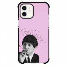 The Beatles Paul McCartney Phone Case For iPhone Samsung Galaxy Pixel OnePlus Vivo Xiaomi Asus Sony Motorola Nokia - The Beatles Paul McCartney Smoking On Pink Background