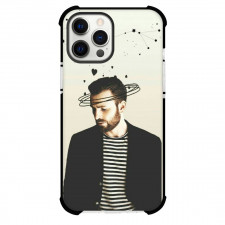 Pop Star Chris Evans Phone Case For iPhone and Samsung Galaxy Devices - Chris Evans Portrait Beige Background