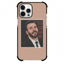 Pop Star Chris Evans Phone Case For iPhone and Samsung Galaxy Devices - Chris Evans Portrait Frame Brown Background