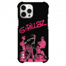 Gorillaz Phone Case For iPhone Samsung Galaxy Pixel OnePlus Vivo Xiaomi Asus Sony Motorola Nokia - Gorillaz Member Performing On Stage Red Illustration On Black Background