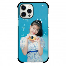 IU Phone Case For iPhone And Samsung Galaxy Devices - Holding Camera Blue Background