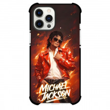 Michael Jackson Phone Case For iPhone Samsung Galaxy Pixel OnePlus Vivo Xiaomi Asus Sony Motorola Nokia - Michael Jackson Portait Fire Background