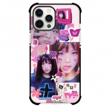 New Jeans Hanni Phone Case For iPhone and Samsung Galaxy Devices - Hanni Collage Pink Background