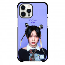 New Jeans Hanni Phone Case For iPhone and Samsung Galaxy Devices - Hanni Portrait Purple Background