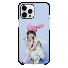 New Jeans Hanni Case For iPhone and Samsung Galaxy Devices - Hanni Sitting Purple Background