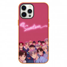Seventeen Phone Case For iPhone Samsung Galaxy Pixel OnePlus Vivo Xiaomi Asus Sony Motorola Nokia - Seventeen Band Member Anime Art On Pink Background