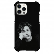 Pop Star Timothee Chalamet Phone Case For iPhone and Samsung Galaxy Devices - Timothee Chalamet Grayscale Looking Up