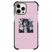 Pop Star Timothee Chalamet Phone Case For iPhone and Samsung Galaxy Devices - Timothee Chalamet Portrait Pink Background