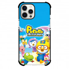 Pororo The Little Penguin Phone Case For iPhone Samsung Galaxy Pixel OnePlus Vivo Xiaomi Asus Sony Motorola Nokia - Pororo The Little Penguin Characters On Blue Sky Background