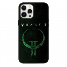 Quake Phone Case For iPhone Samsung Galaxy Pixel OnePlus Vivo Xiaomi Asus Sony Motorola Nokia - Quake 2 Logo On Dark Green Grunge Background