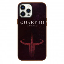 Quake Phone Case For iPhone Samsung Galaxy Pixel OnePlus Vivo Xiaomi Asus Sony Motorola Nokia - Quake 3 Arena Logo On Dark Red Grunge Background