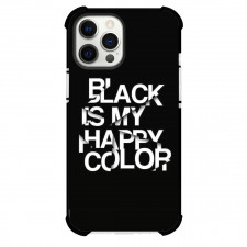 Black Is My Phone Case For iPhone and Samsung Galaxy Devices - Black Is My Happy Color Quotes On Black and White