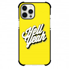 Hell Yeah Phone Case For iPhone and Samsung Galaxy Devices - Hell Yeah Minimalism Art On Yellow Background
