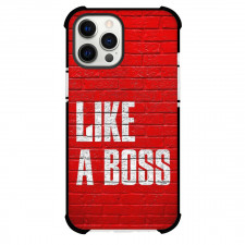 Like A Boss Phone Case For iPhone and Samsung Galaxy Devices - Like A Boss Text Quote On Red Background